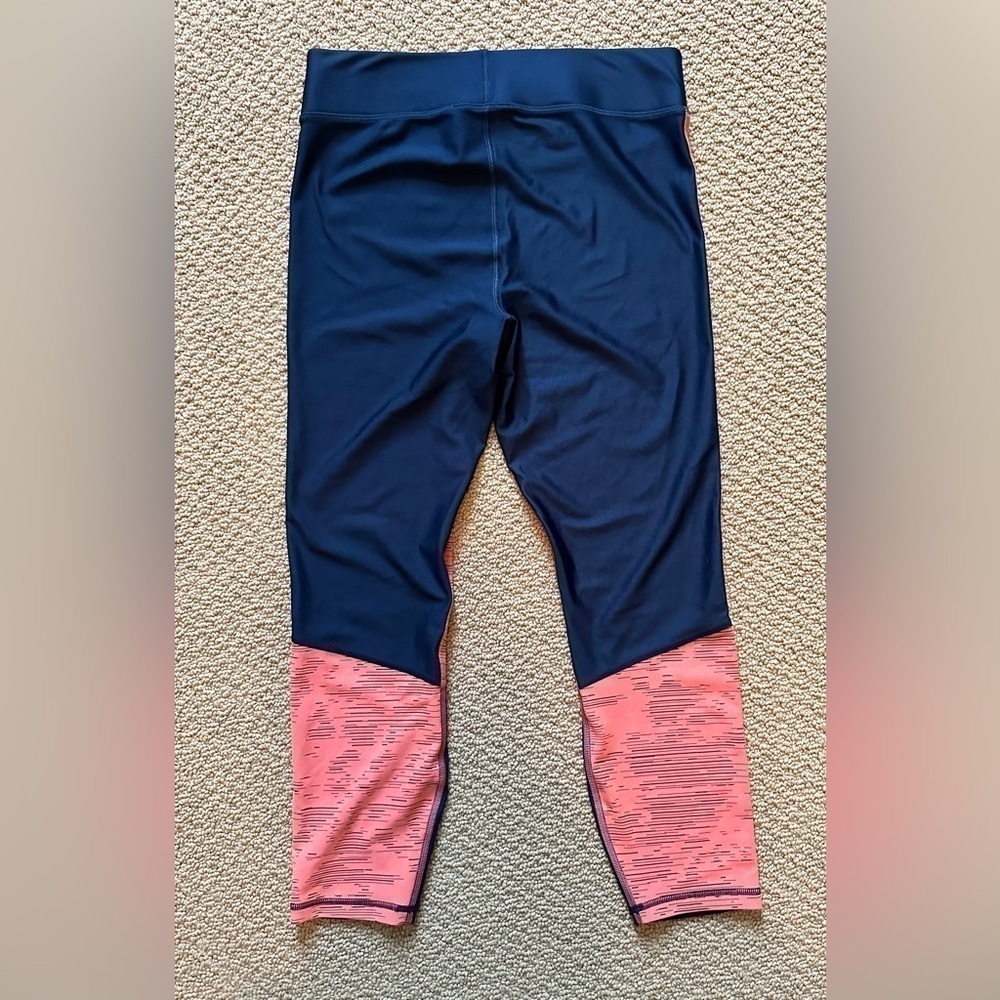 Under Armour Pink and Navy Compression Leggings - Picture 2 of 6
